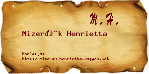 Mizerák Henrietta névjegykártya