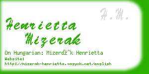 henrietta mizerak business card